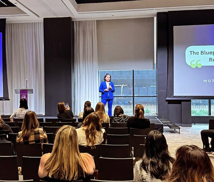 Back on stage — LinkedIn post by Zeba Khan